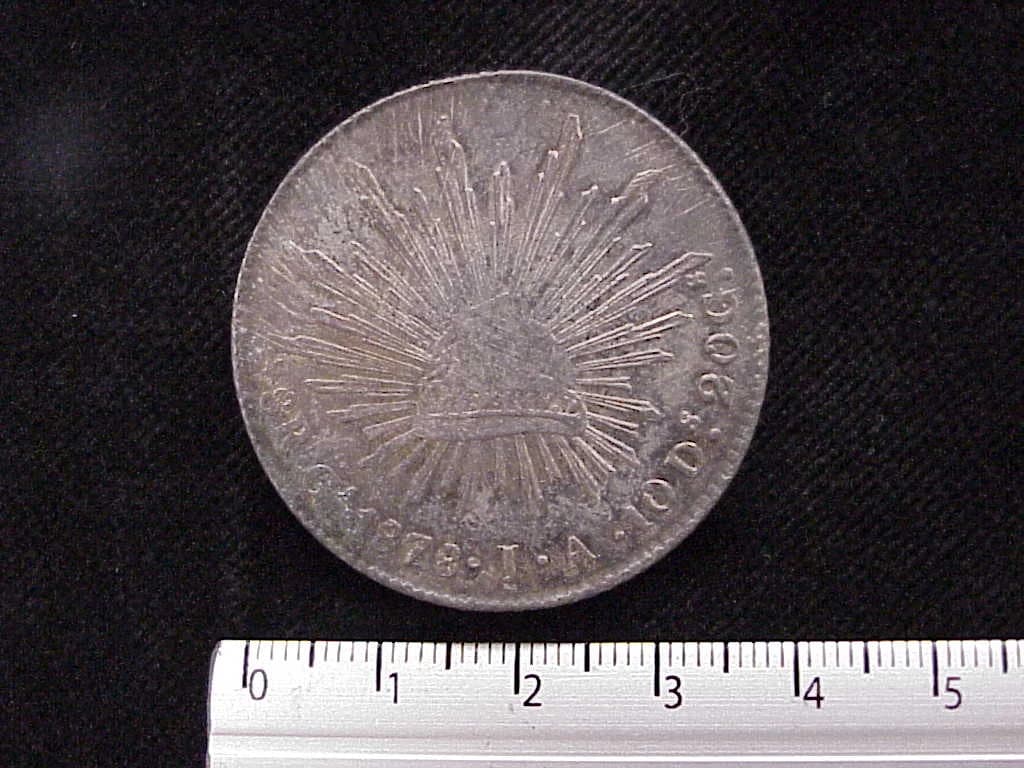 8 Plata 1878 . Inventario Banxico 7464 (reverso)