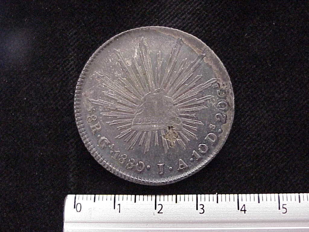 8 Plata 1880 . Inventario Banxico 7470 (reverso)