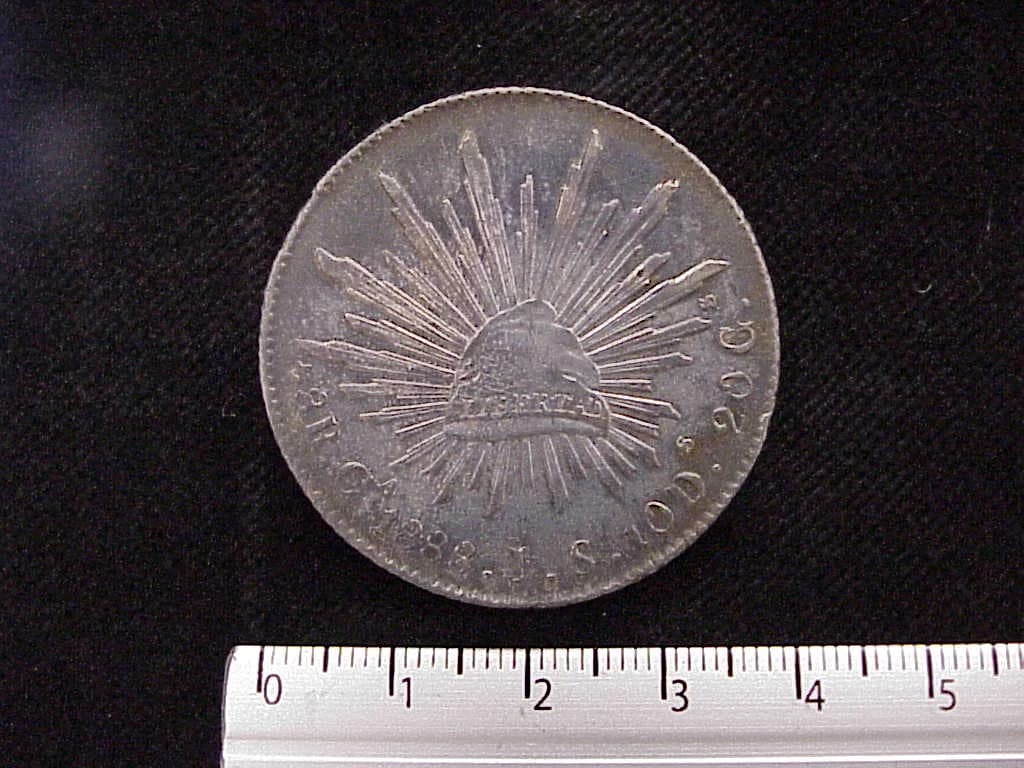 8 Plata 1888 . Inventario Banxico 7505 (reverso)