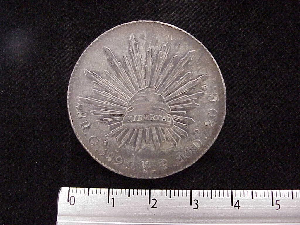 8 Plata 1891 . Inventario Banxico 7515 (reverso)