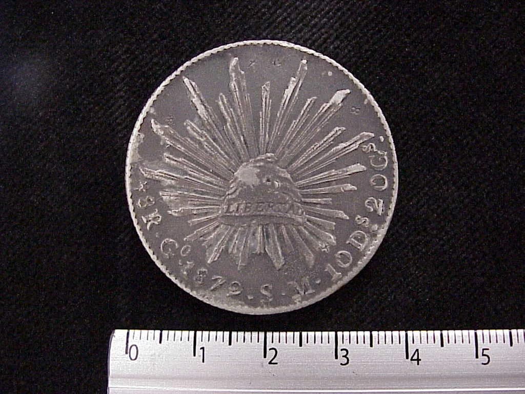 8 Plata 1879 . Inventario Banxico 8224 (reverso)