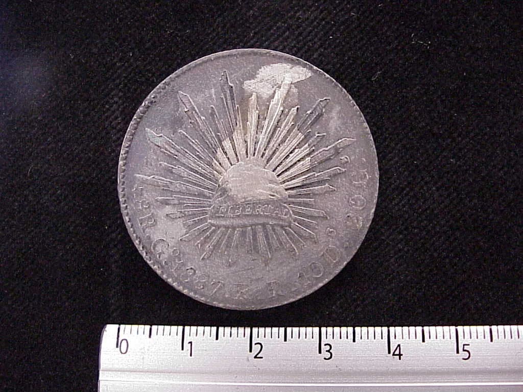 8 Plata 1887 . Inventario Banxico 8258 (reverso)