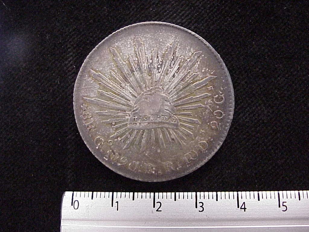 8 Plata 1890 . Inventario Banxico 8267 (reverso)