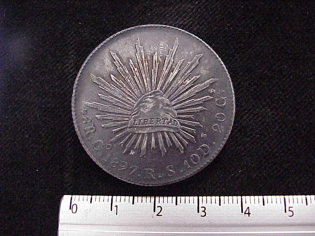 8 Plata 1897 . Inventario Banxico 8295 (reverso)