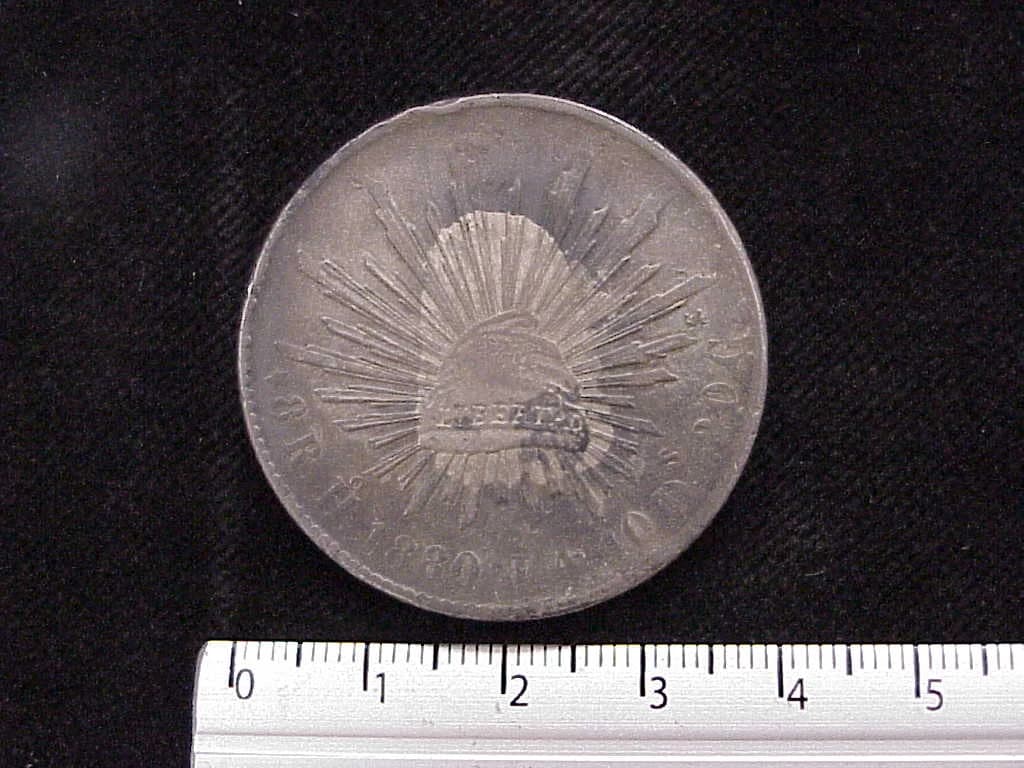 8 Plata 1880 . Inventario Banxico 9194 (reverso)
