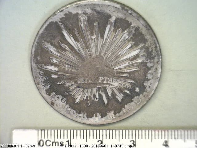 8 Plata 1883 . Inventario Banxico 9203 (reverso)