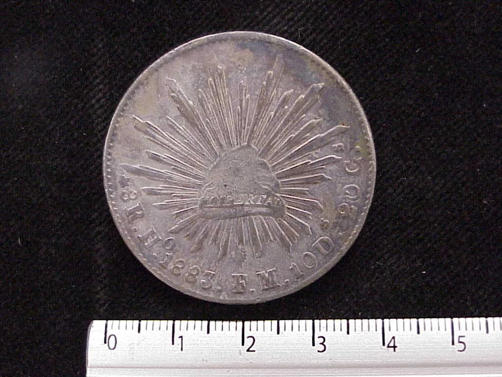 8 Plata 1884 . Inventario Banxico 9207 (reverso)