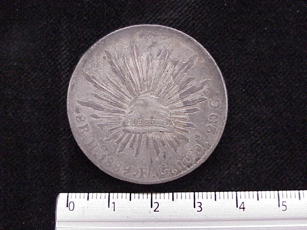 8 Plata 1889 . Inventario Banxico 9224 (reverso)