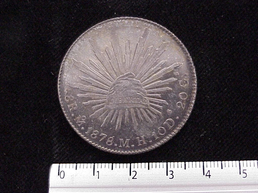 8 Plata 1878 . Inventario Banxico 4406 (reverso)