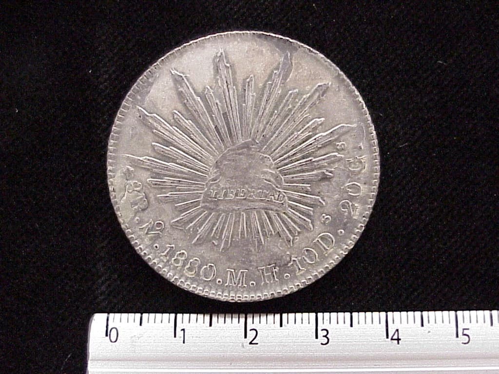 8 Plata 1880 . Inventario Banxico 4413 (reverso)