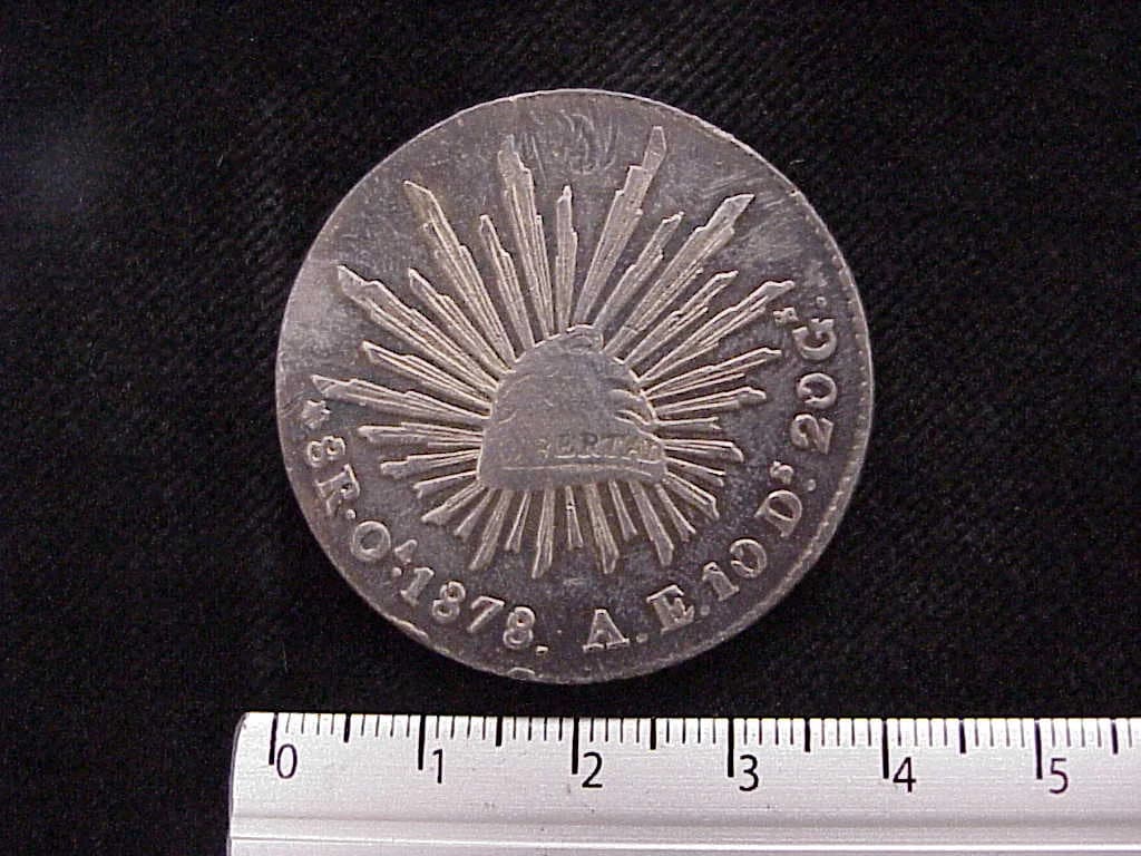 8 Plata 1878 . Inventario Banxico 9423 (reverso)