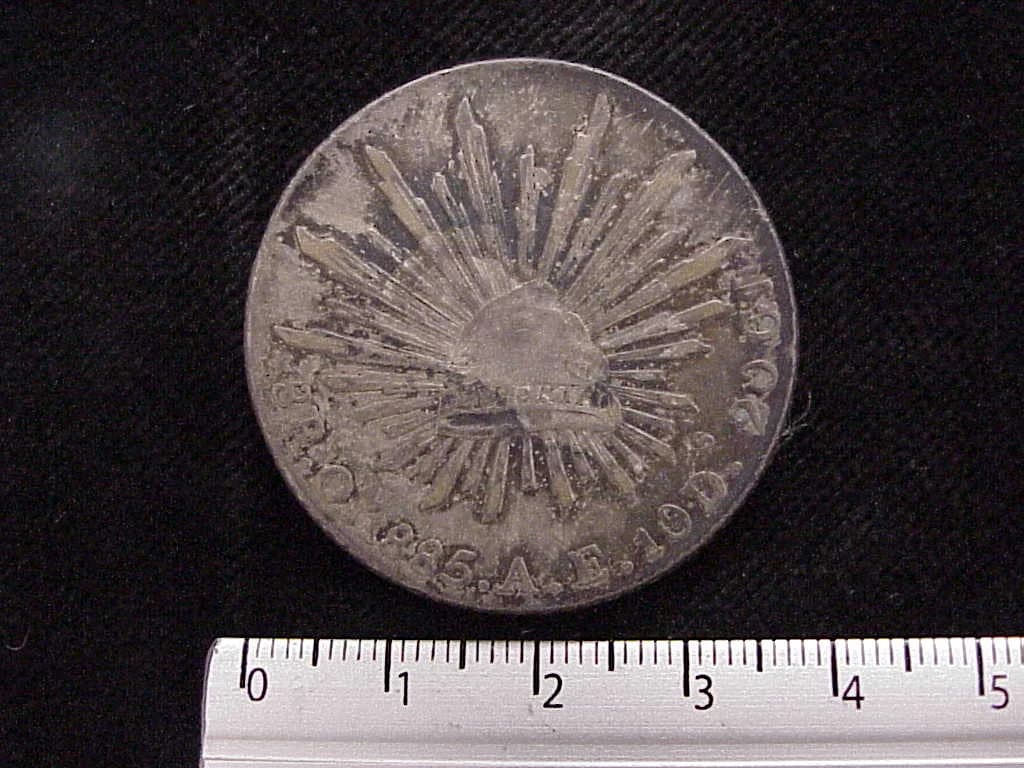 8 Plata 1885 . Inventario Banxico 9447 (reverso)