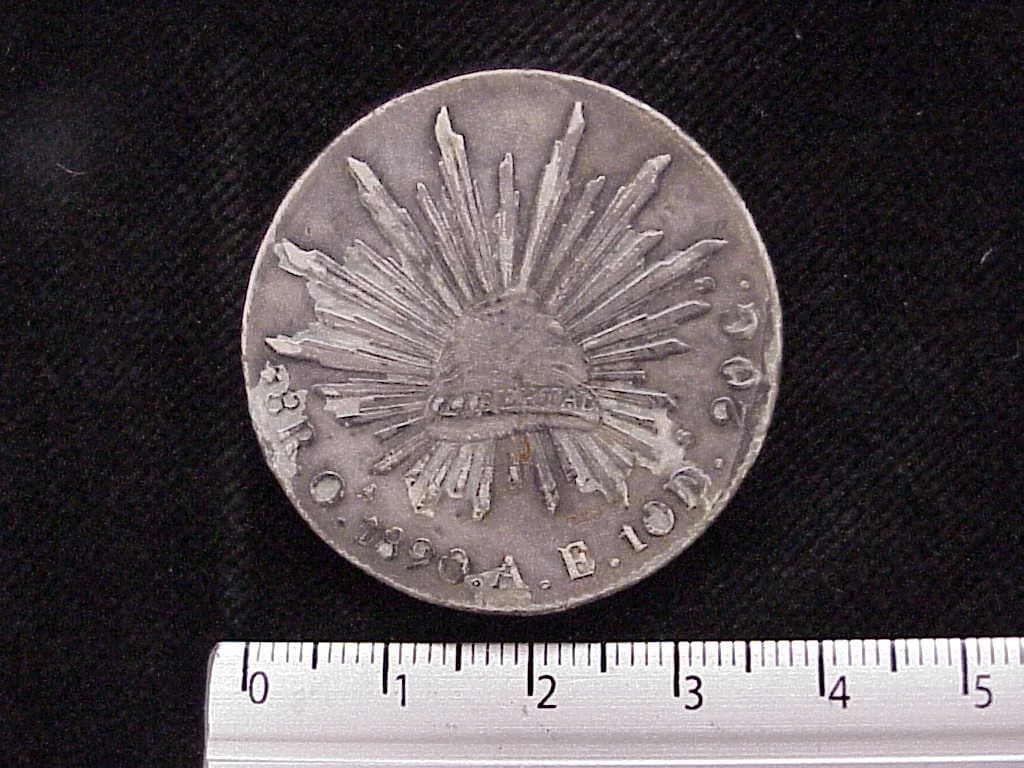 8 Plata 1890 . Inventario Banxico 9463 (reverso)