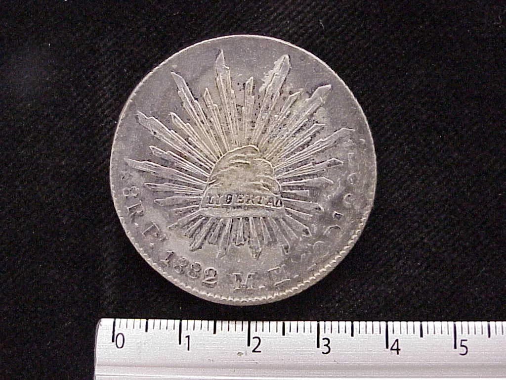 8 Plata 1882 . Inventario Banxico 9658 (reverso)