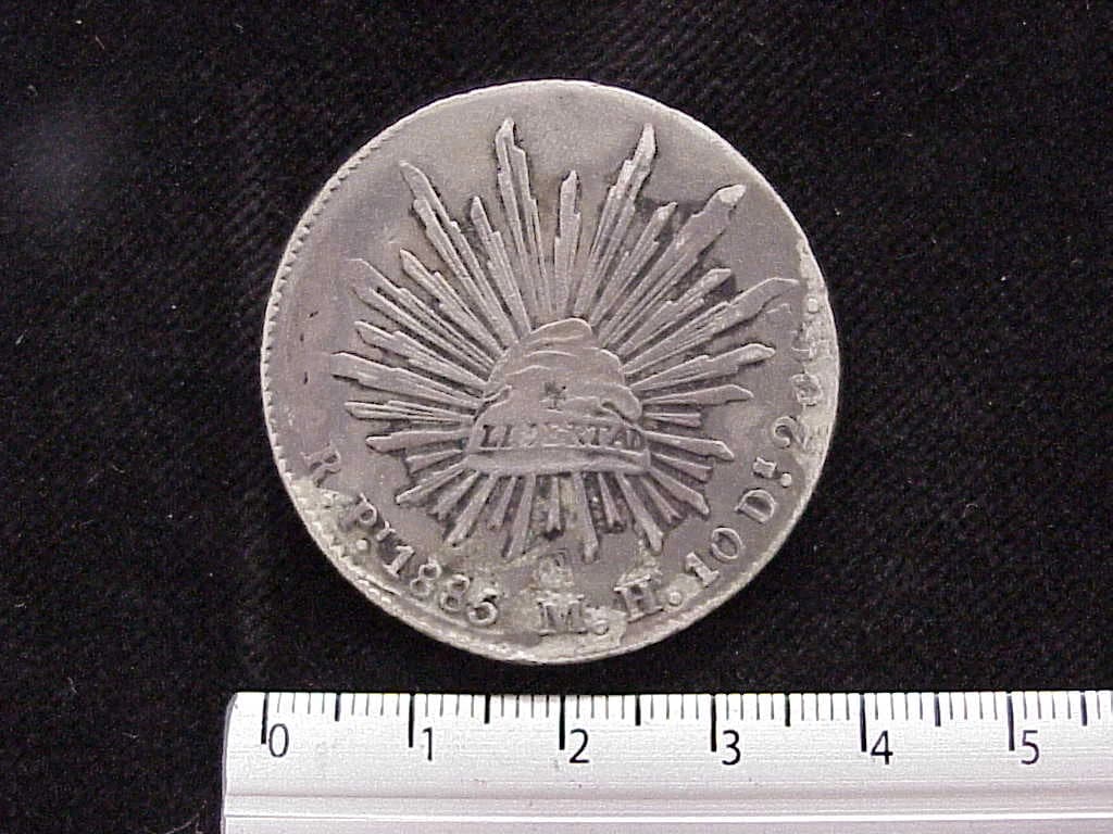 8 Plata 1885 . Inventario Banxico 9669 (reverso)