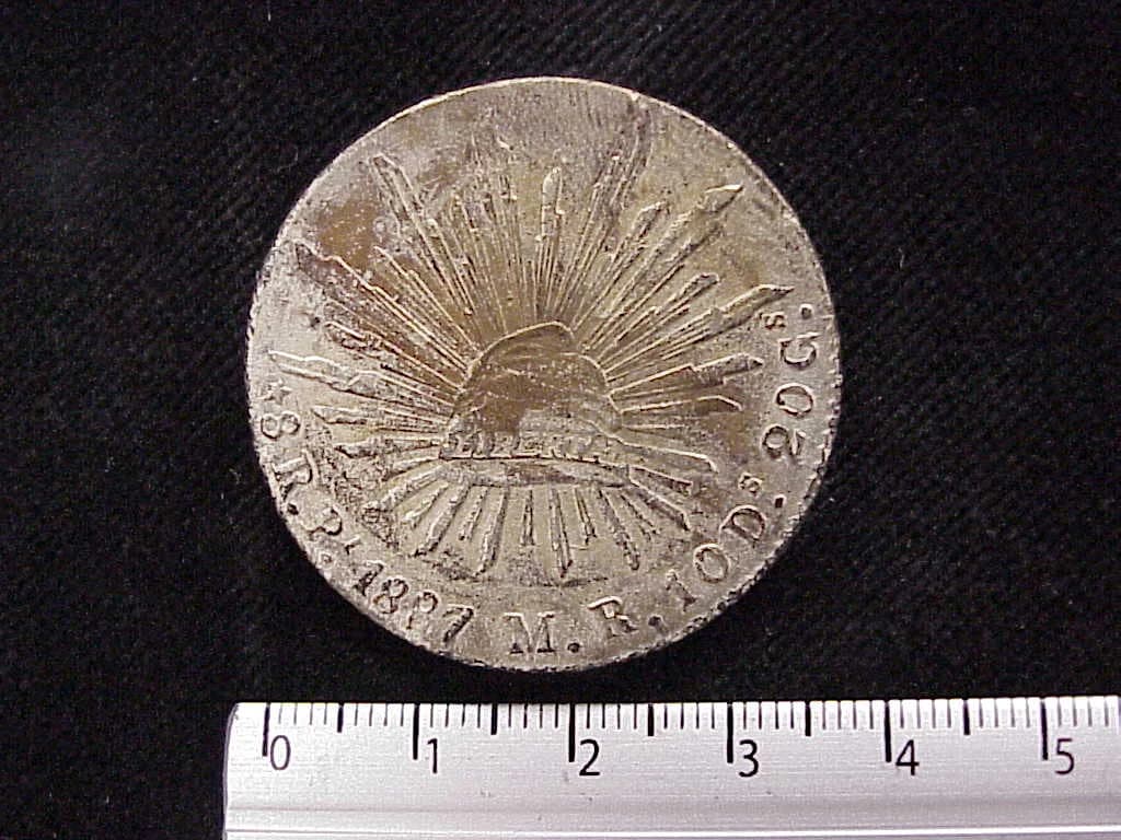 8 Plata 1887 . Inventario Banxico 9680 (reverso)