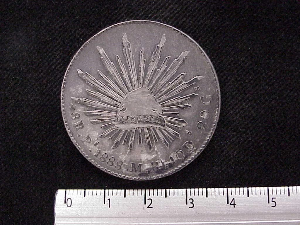 8 Plata 1888 . Inventario Banxico 9686 (reverso)
