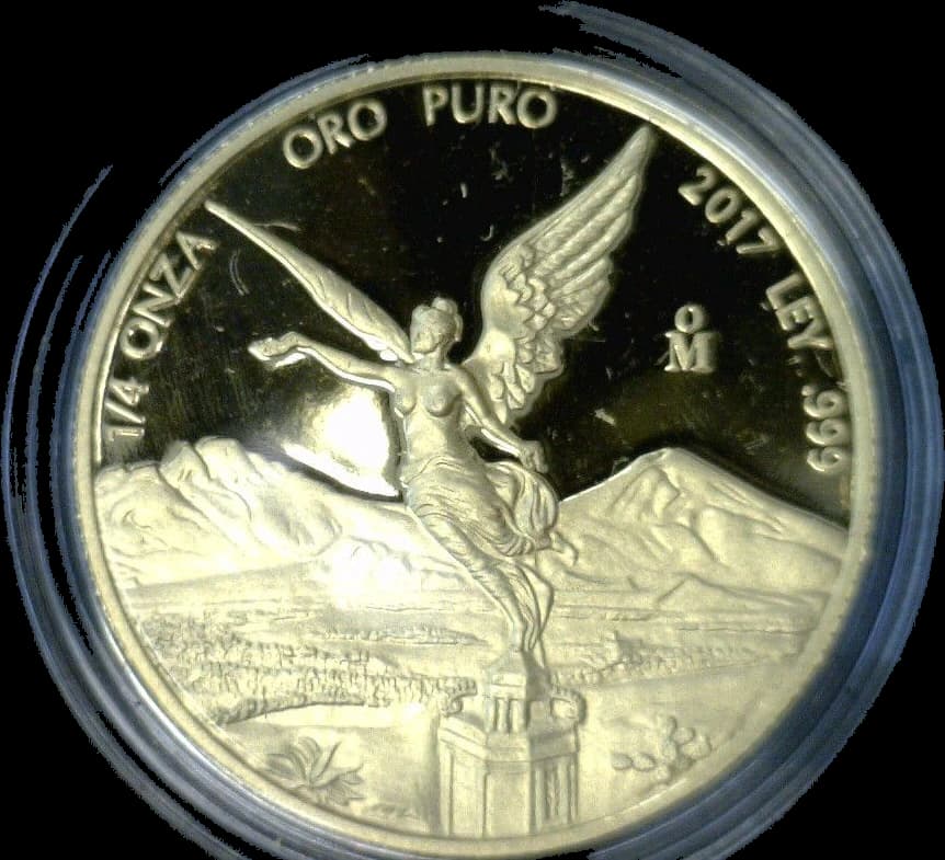 Reverso de moneda 1/4 Onza 2017, oro 0.999