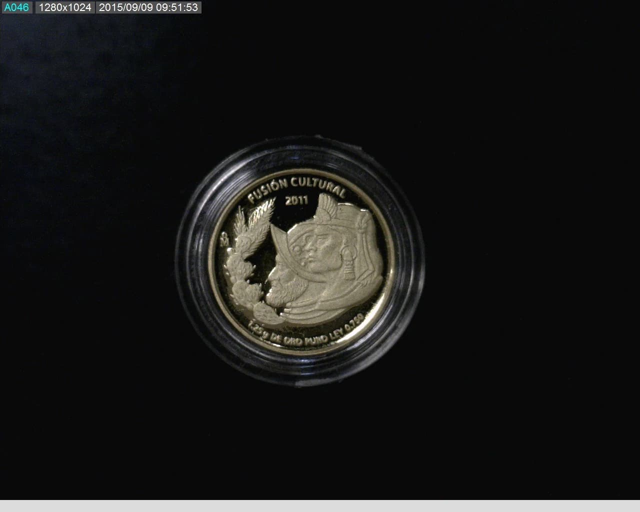 Fusión Cultural, 1.25 g de oro 2011 Proof · Reverso