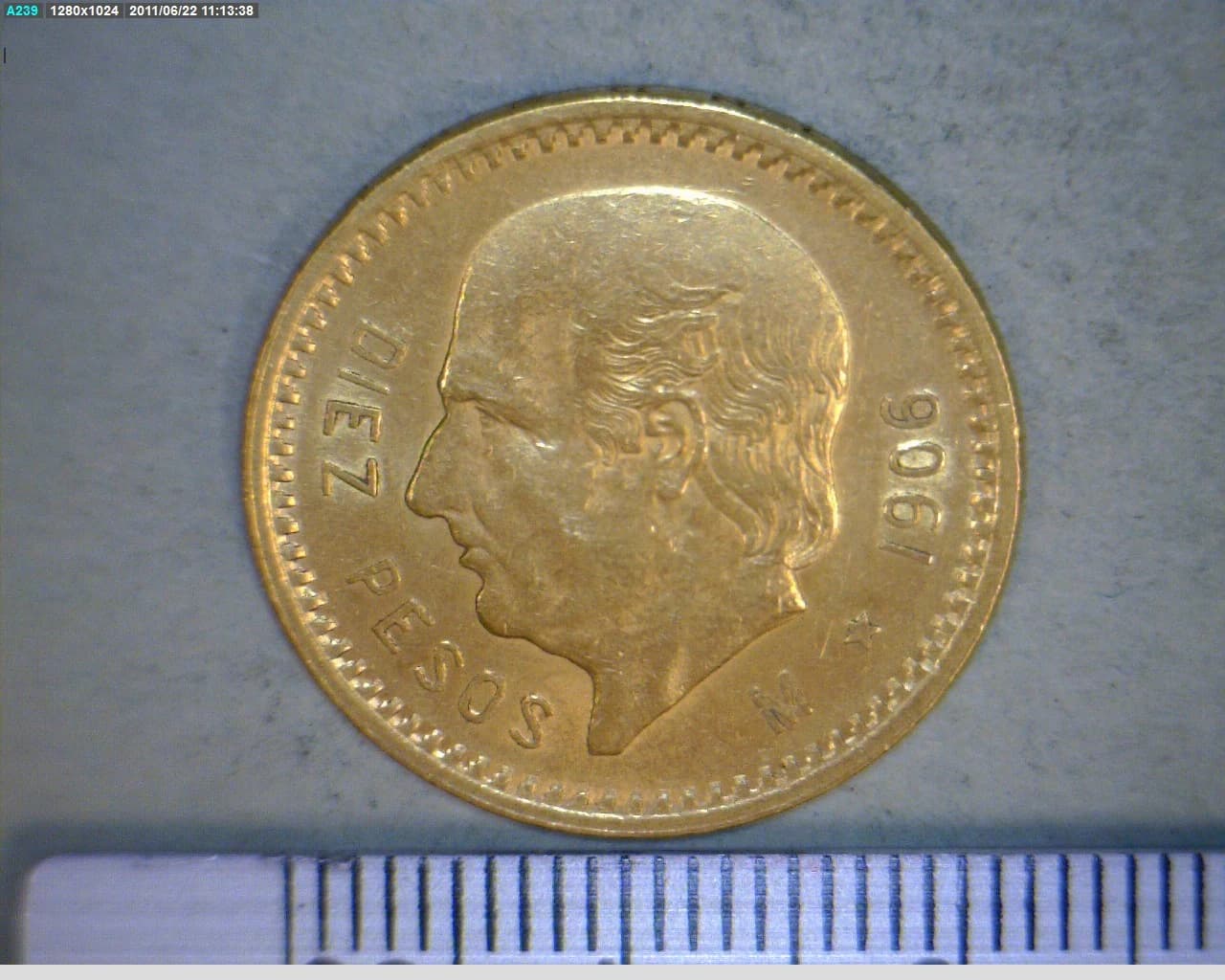 Hidalgo 10 Pesos Oro 1906 · Reverso