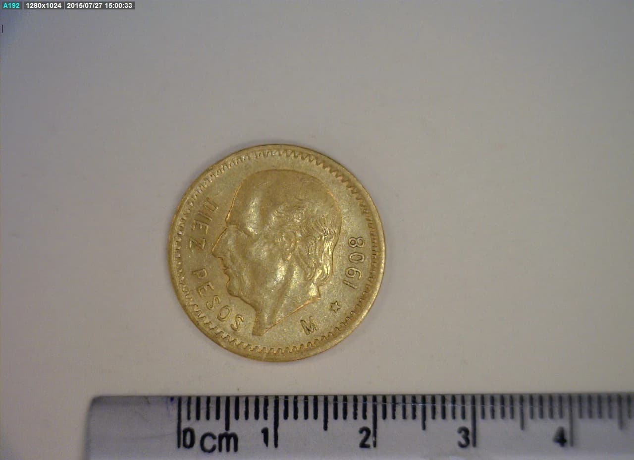 Hidalgo 10 Pesos Oro 1908 · Reverso