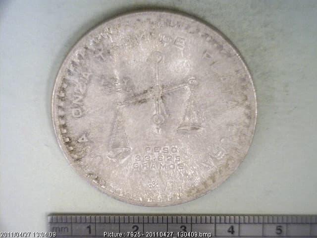 Onza Troy de Plata Pura 1980 (reverso)