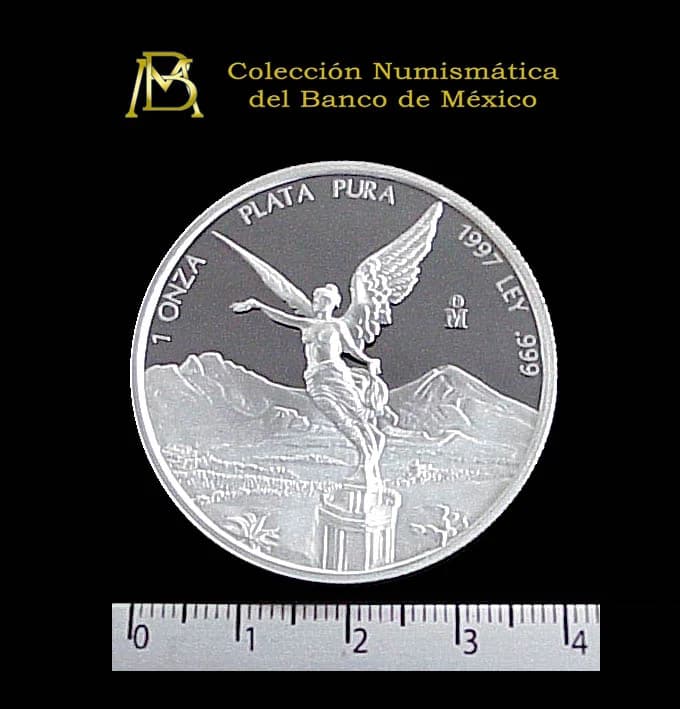 1 oz Libertad Plata 1997 · Inventario Banxico 20893 (reverso)